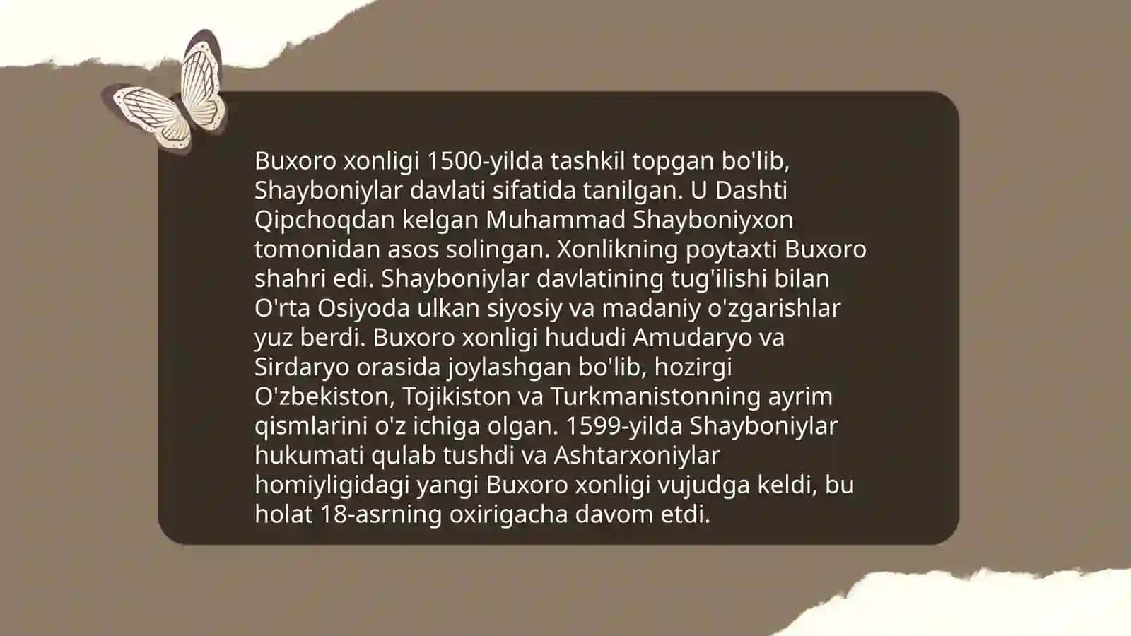 Buxoro, Xiva va Qoʻqon xonliklari 4