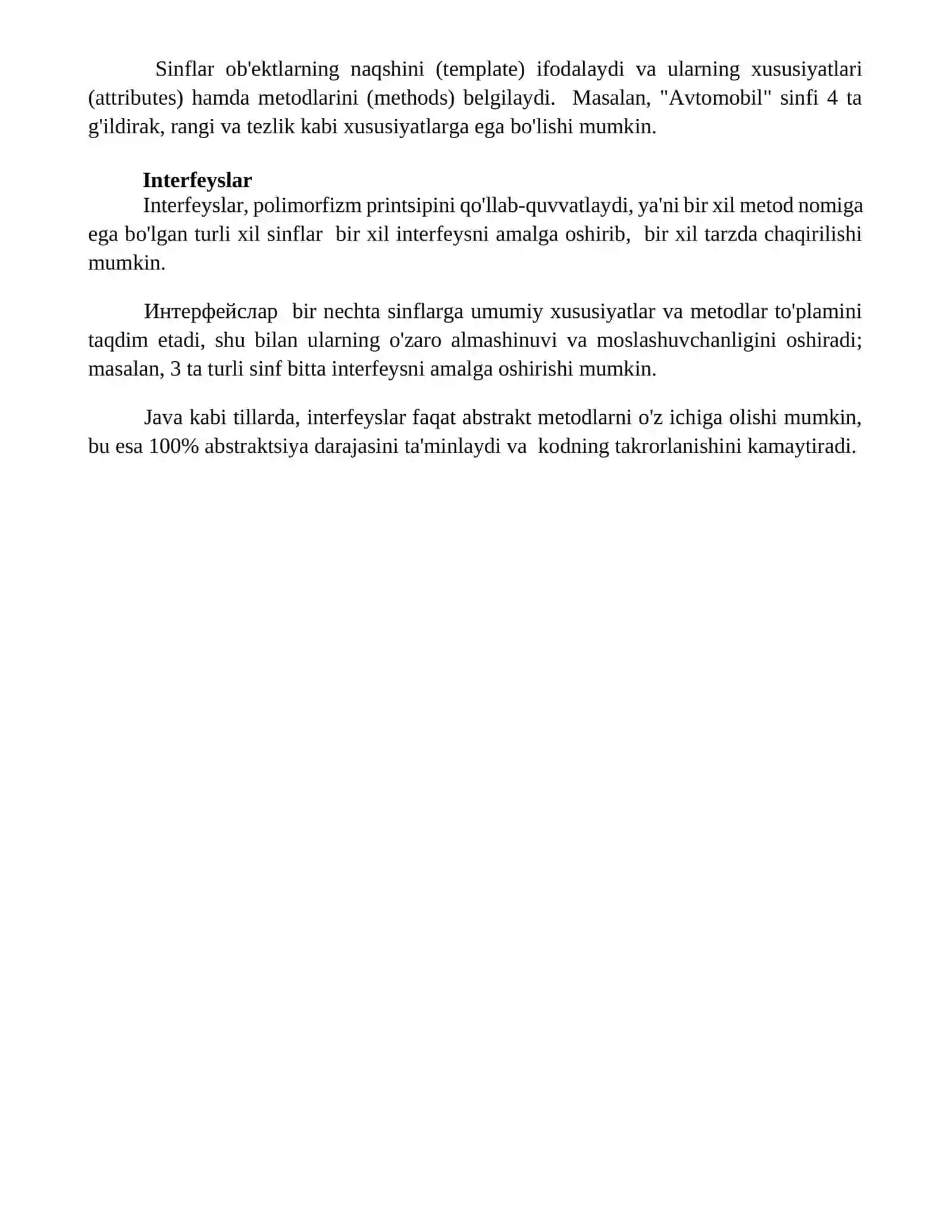 Obyektga yo'naltirilgan dasturlash (OOP) 4