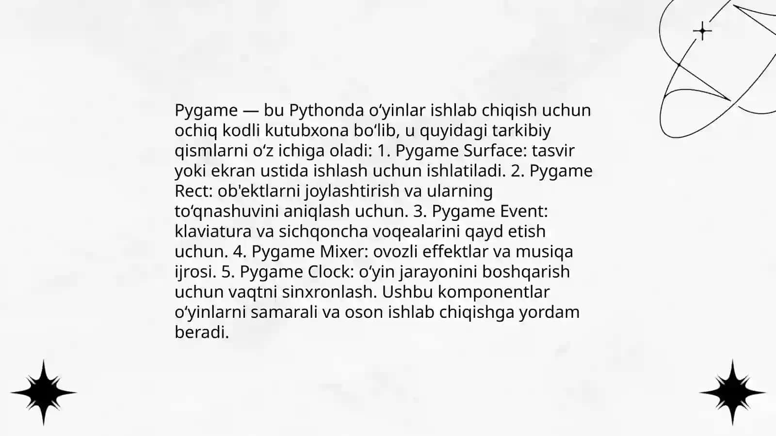 Pygame va pygame kutubxonasi 4