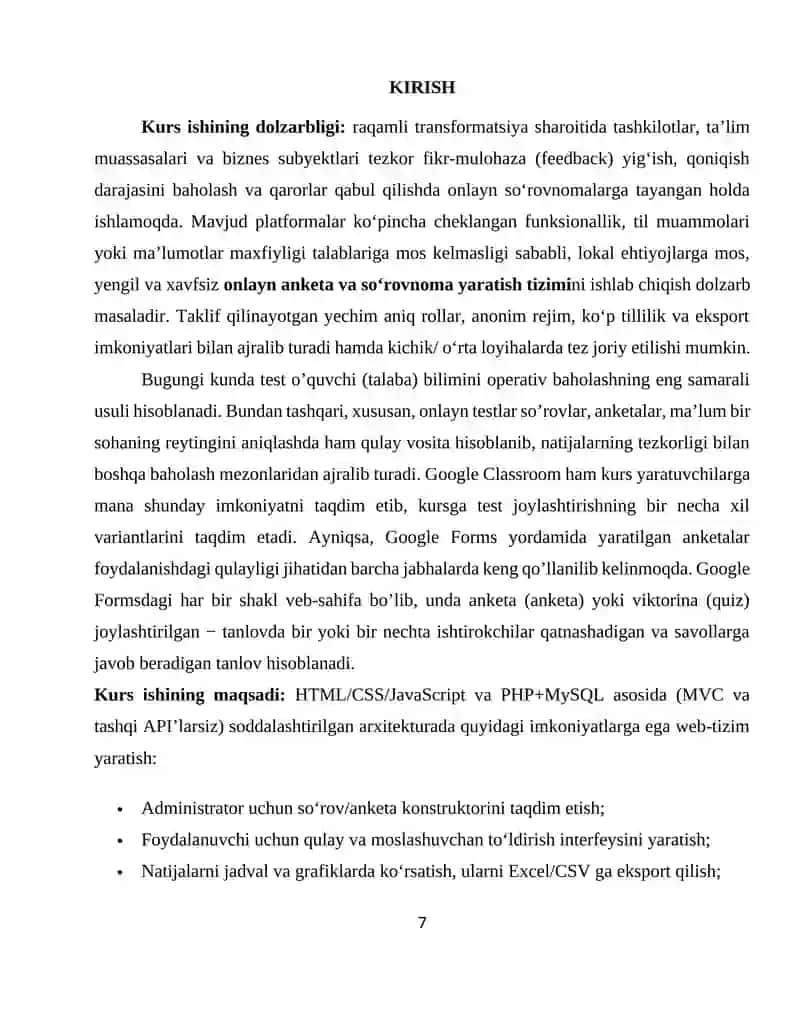 Onlayn anketa va so‘rovnoma yaratish tizimi 4
