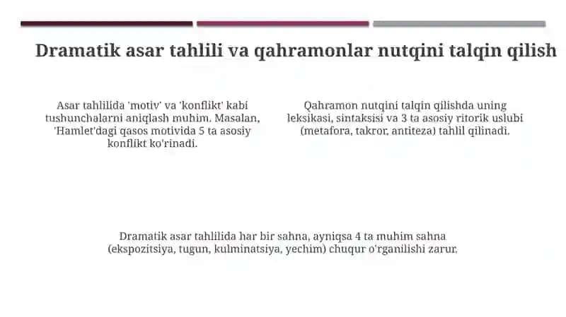 Dramatik asarlarni Ifodali O'qish 4