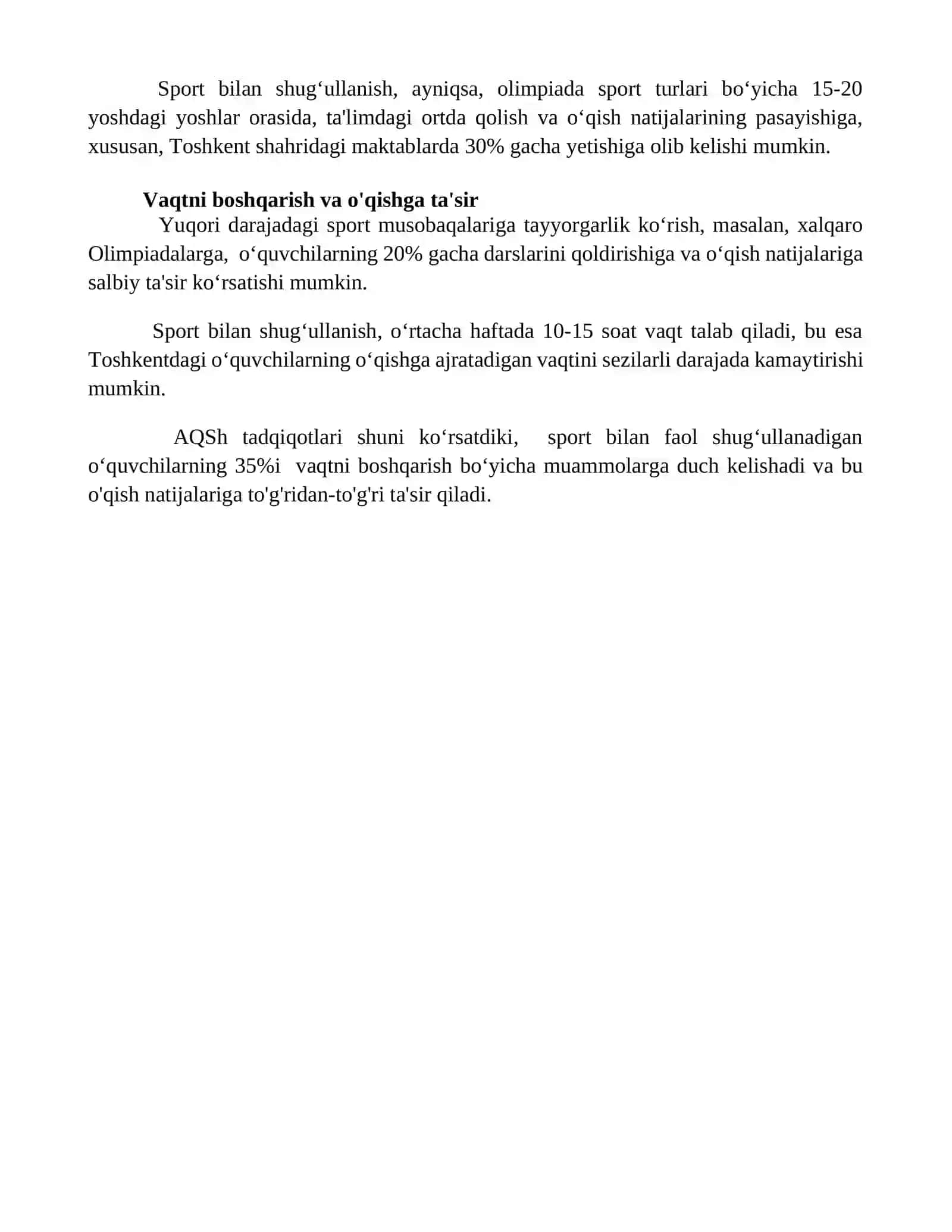 Sport bilan shug'ullanish jarayonida tarbiyaviy masalalar 4