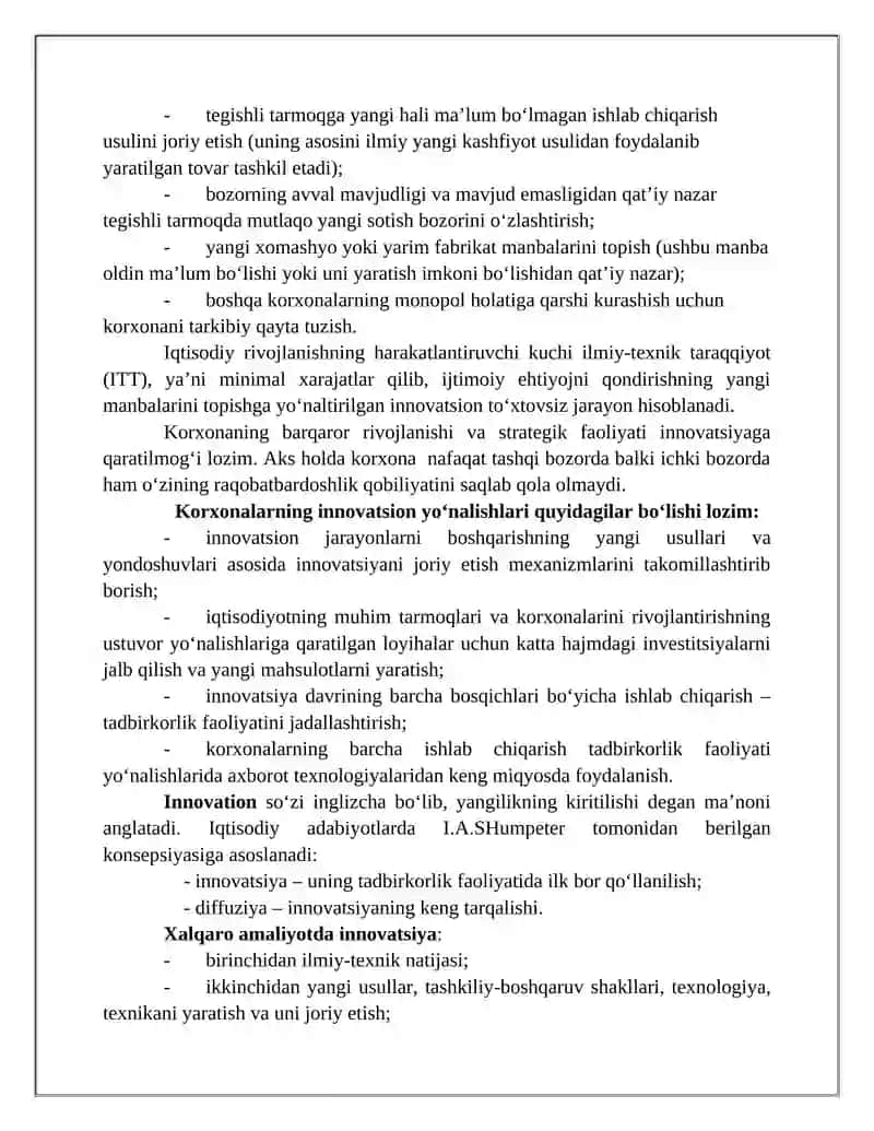 Korxonaning innovatsion faoliyati 4