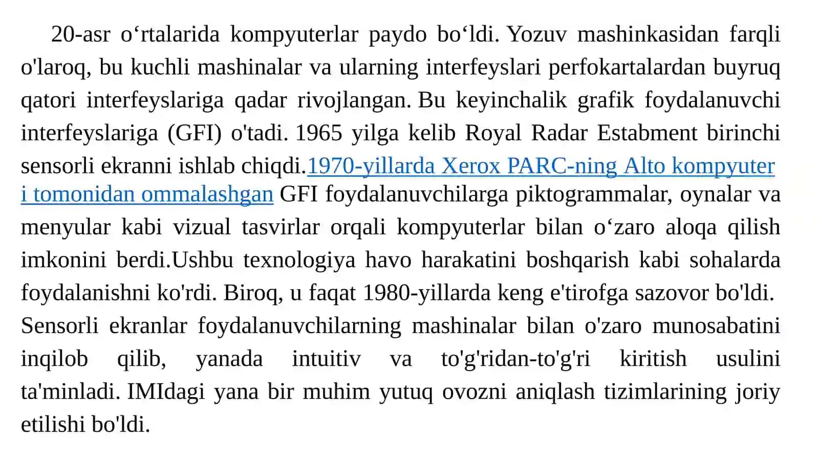 Inson - mashina interfeysning rivojlanish tarixi. Kompyuter bilan ishlash zarurati sifatida interfeysning paydo bo'lishi. 4
