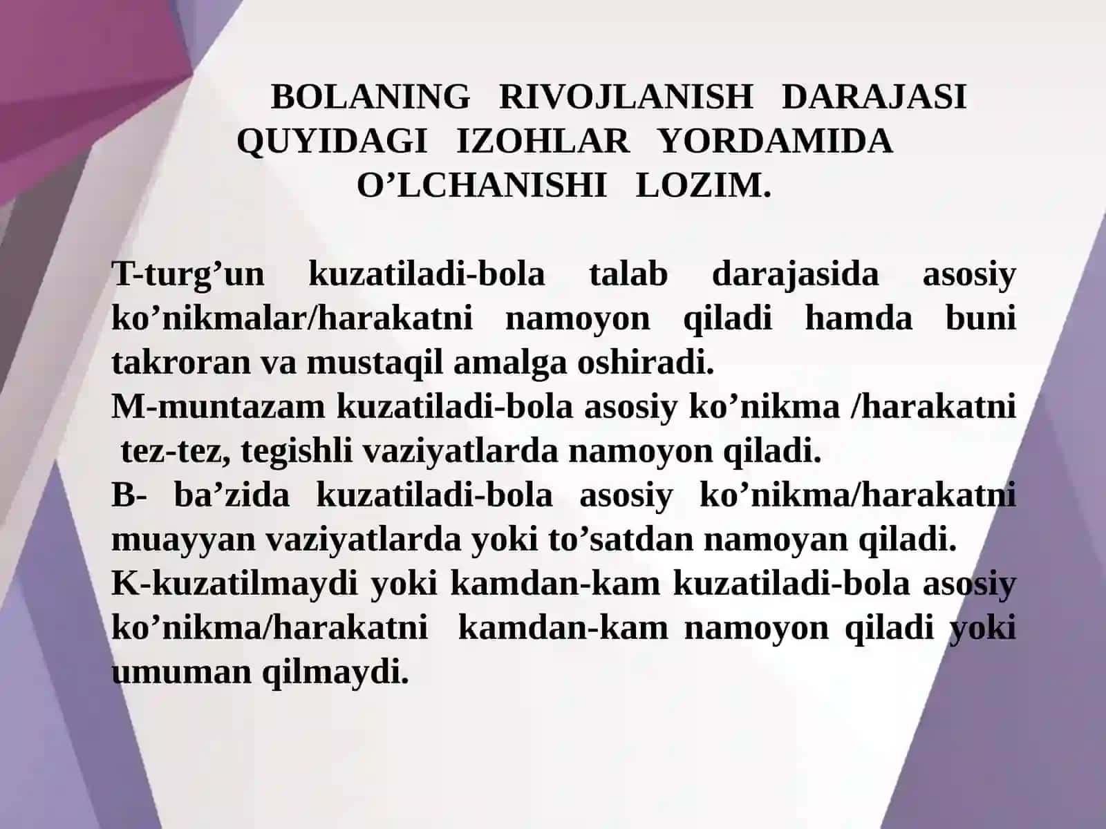 MAKTABGACHA YOSHDAGI BOLALARNING RIVOJLANISH XARITASINI YURITILISHI VA HISOBOTLARINING TAYYORLANISHI BO’YICHA TAVSIYALAR 4