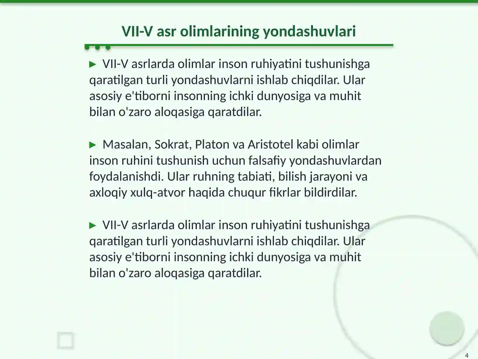 Psixologiya tarixi va tadqiqotlar 4