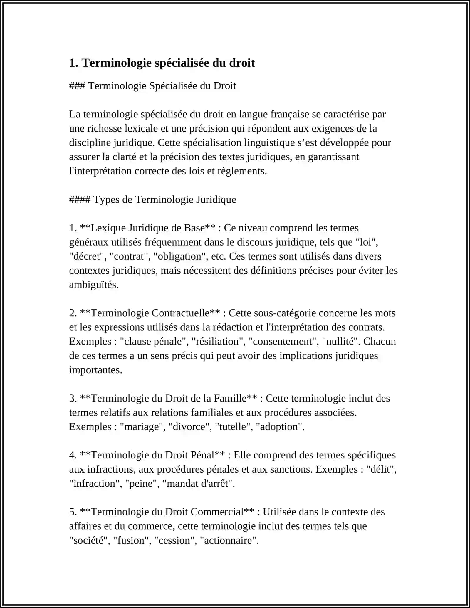LES PARTICULARITÉS DU LEXIQUE JURIDIQUE EN FRANÇAIS: ANALYSE DES TERMES PROFESSIONNELS 4