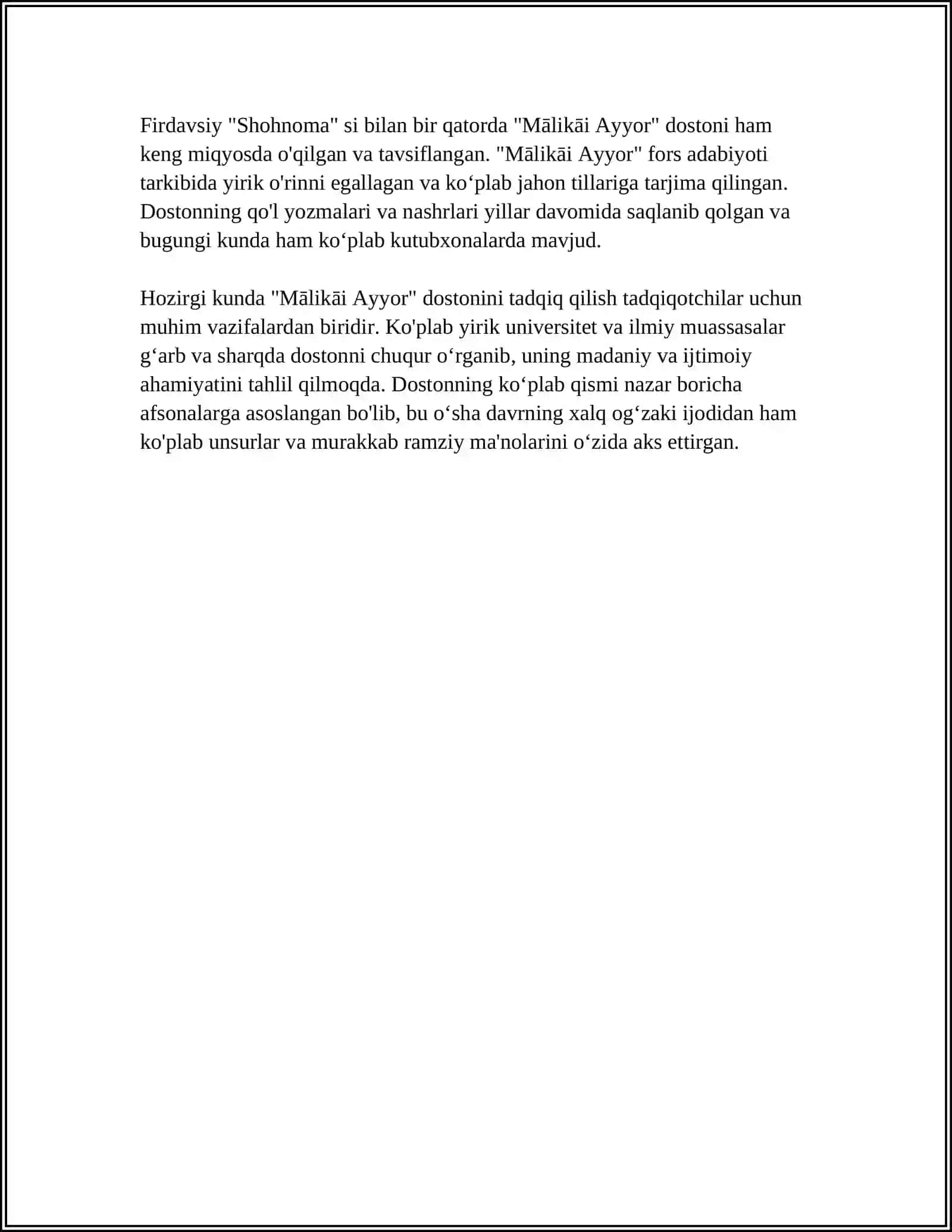 MALIKAI AYYOR DOSTONI 4