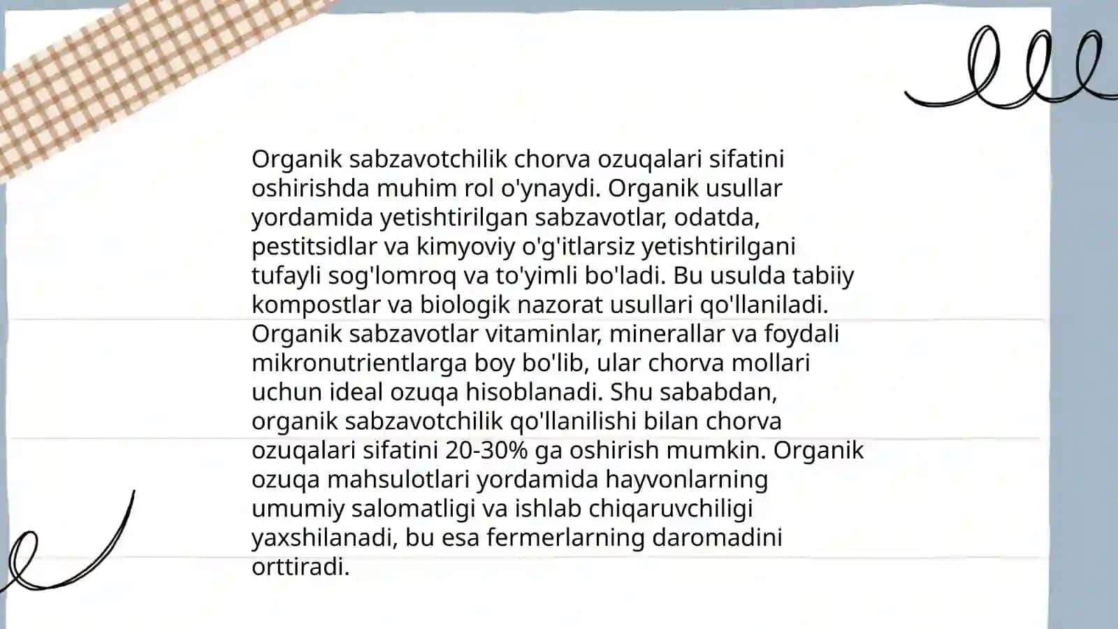 Organik sabzavotchilikni tashkil qilishda chorvachilikka boğliqligi 4
