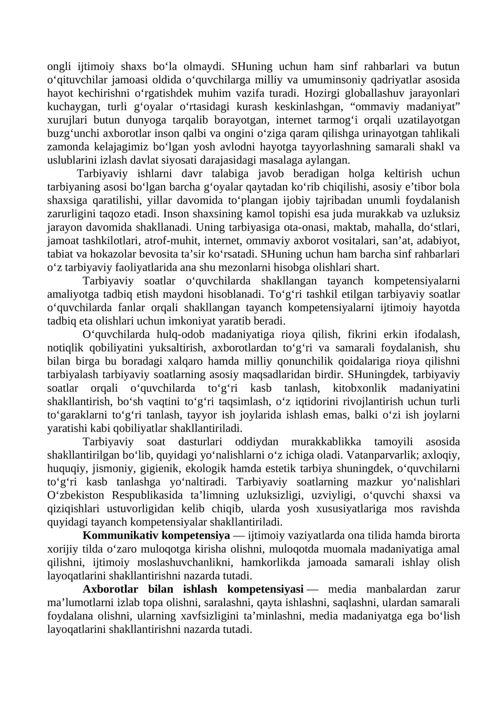 3-sinf Sinf soati ish reja va konspekt 2021-2022-yil 4
