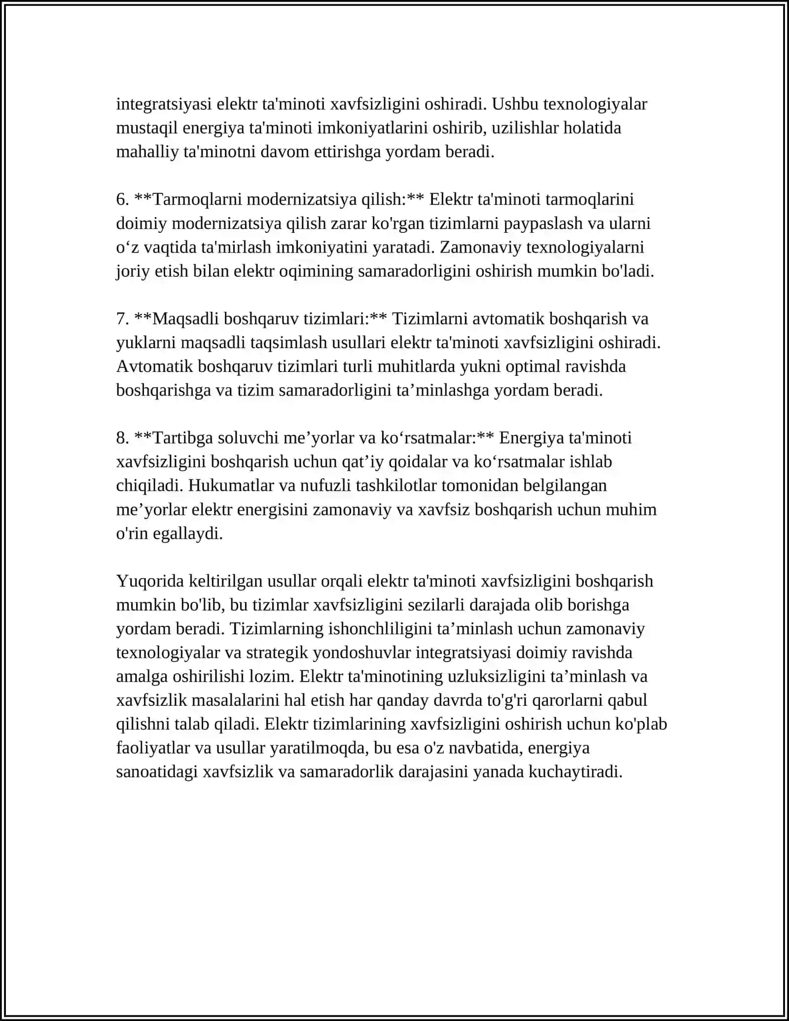 ELEKTR TA'MINOTI XAVFSIZLIGI ZAMONOVIY USULLARI 4