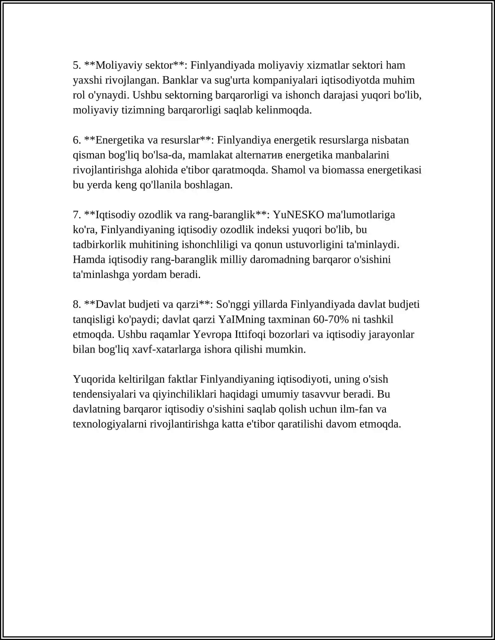 FINLYANDIYA DAVLATI IQTISODIYOTI 4