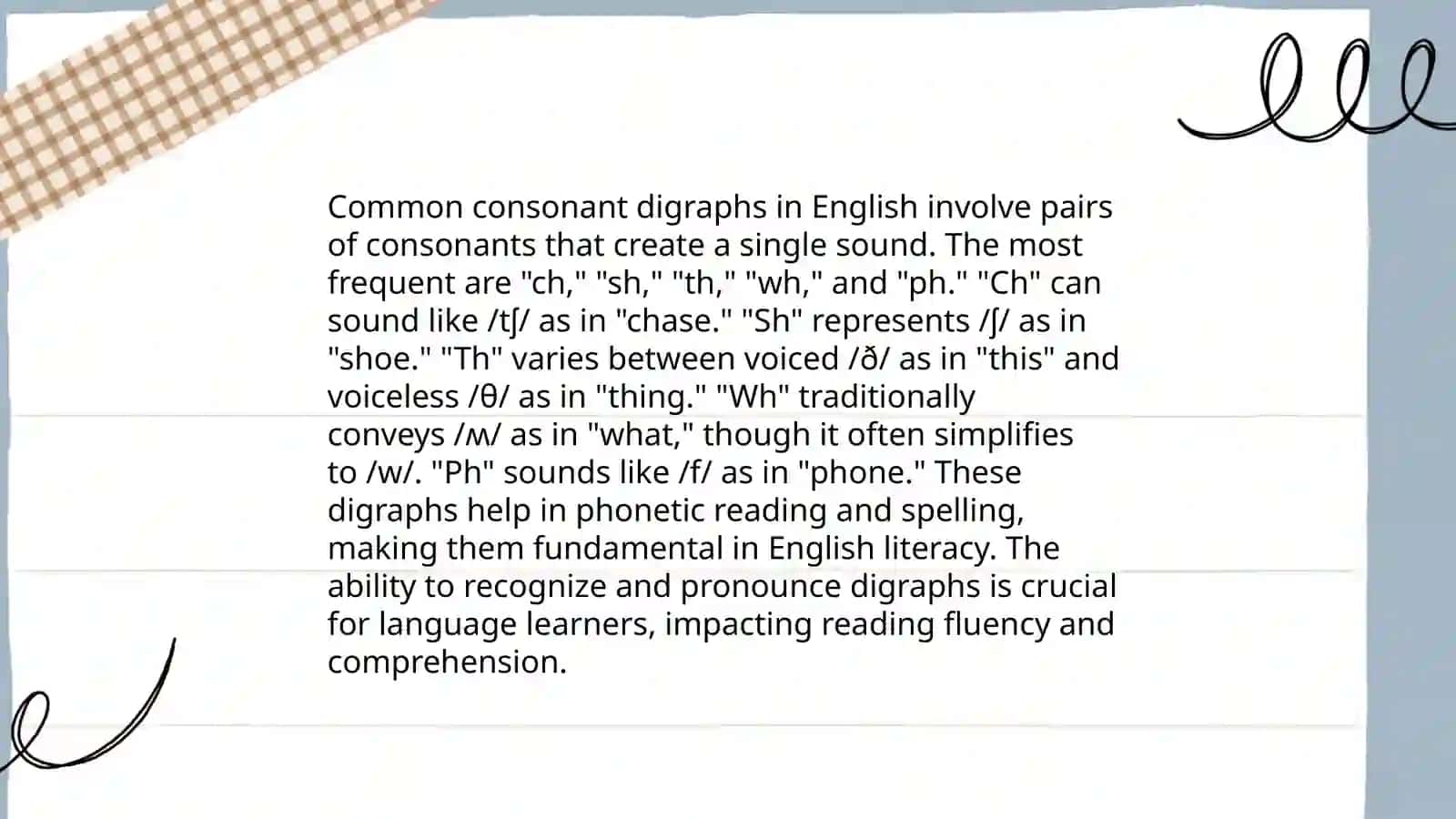 Digraphs and consonant letter combinations 4