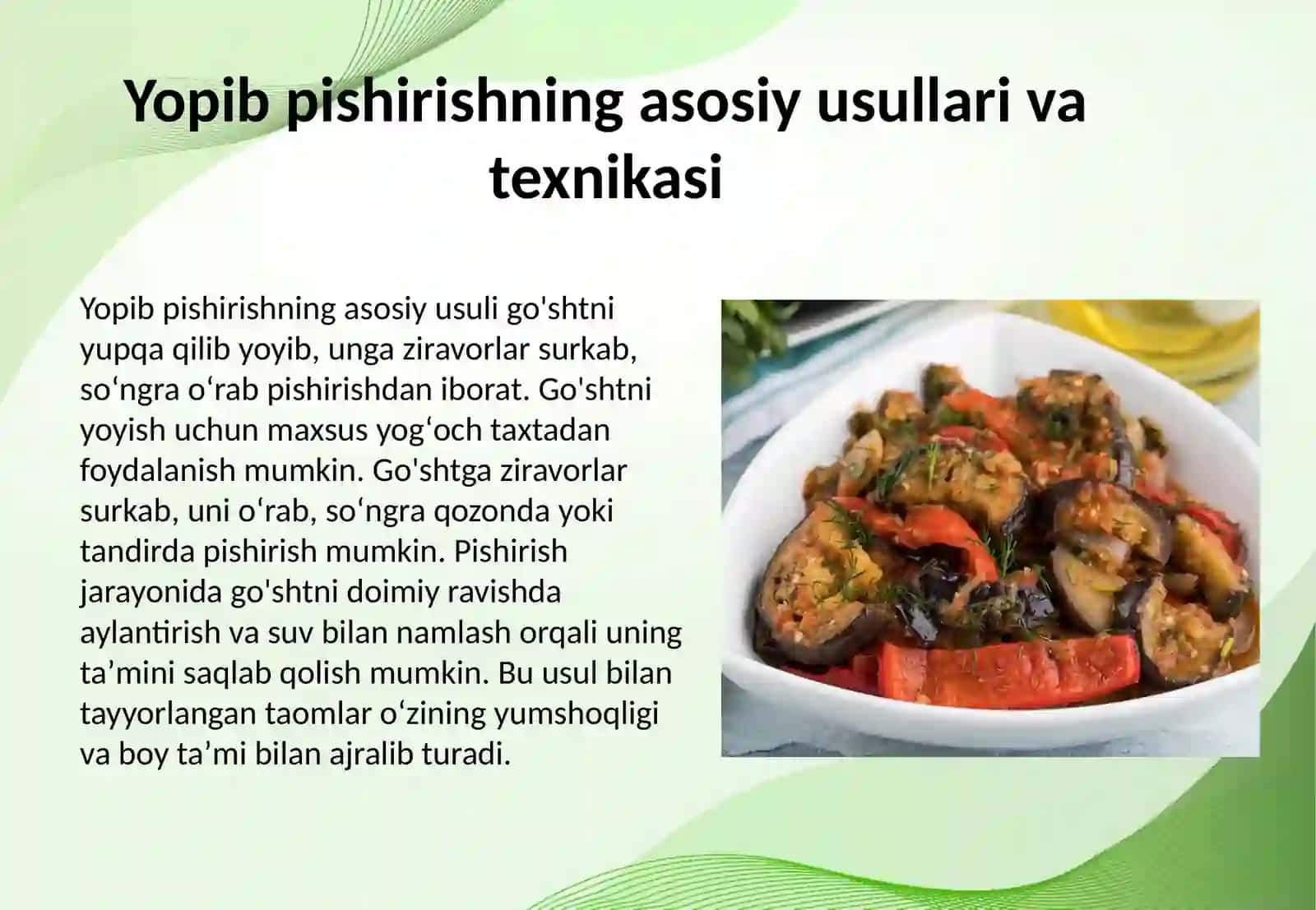 Yopib (toblab)pishirilgan go'sht taomlari. Sof qiymali go'sht taomlarining tayyorlanishi 4