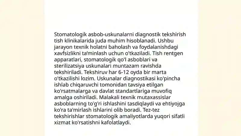 Stomatologik qurilmani ish holatiga keltirish 4