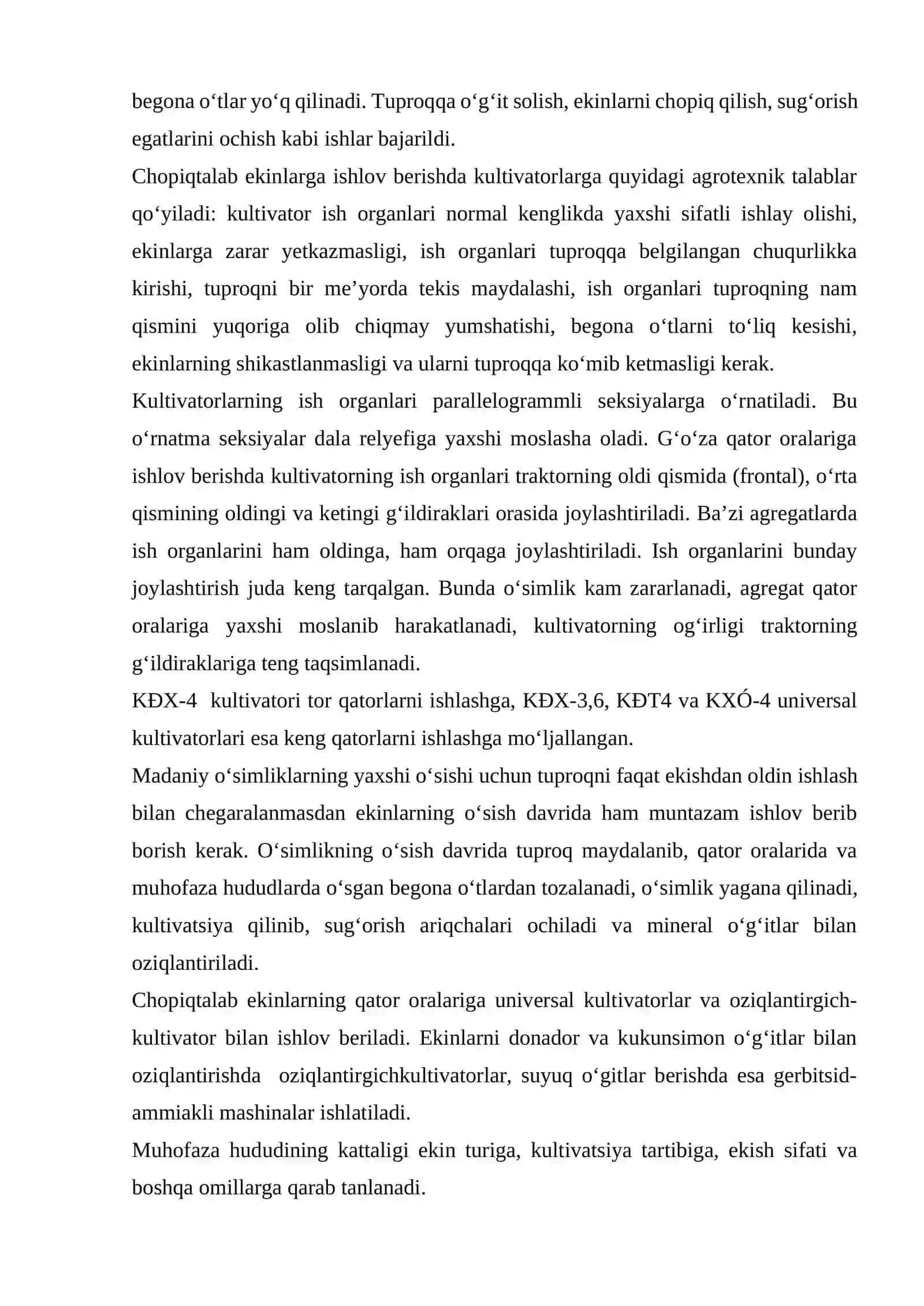 Qator oraliqqa ishlov beruvchi kultivator-oziqlantirgichlar 4