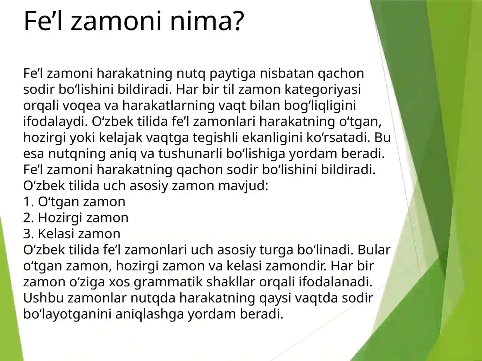Sarfda fe’l zamonlari 4