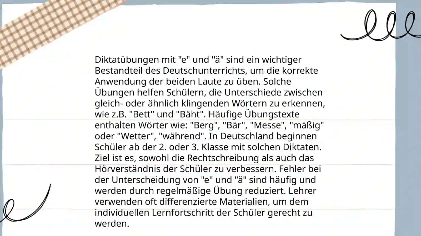 Wortschatzübungen zu "e" und "ä" 4