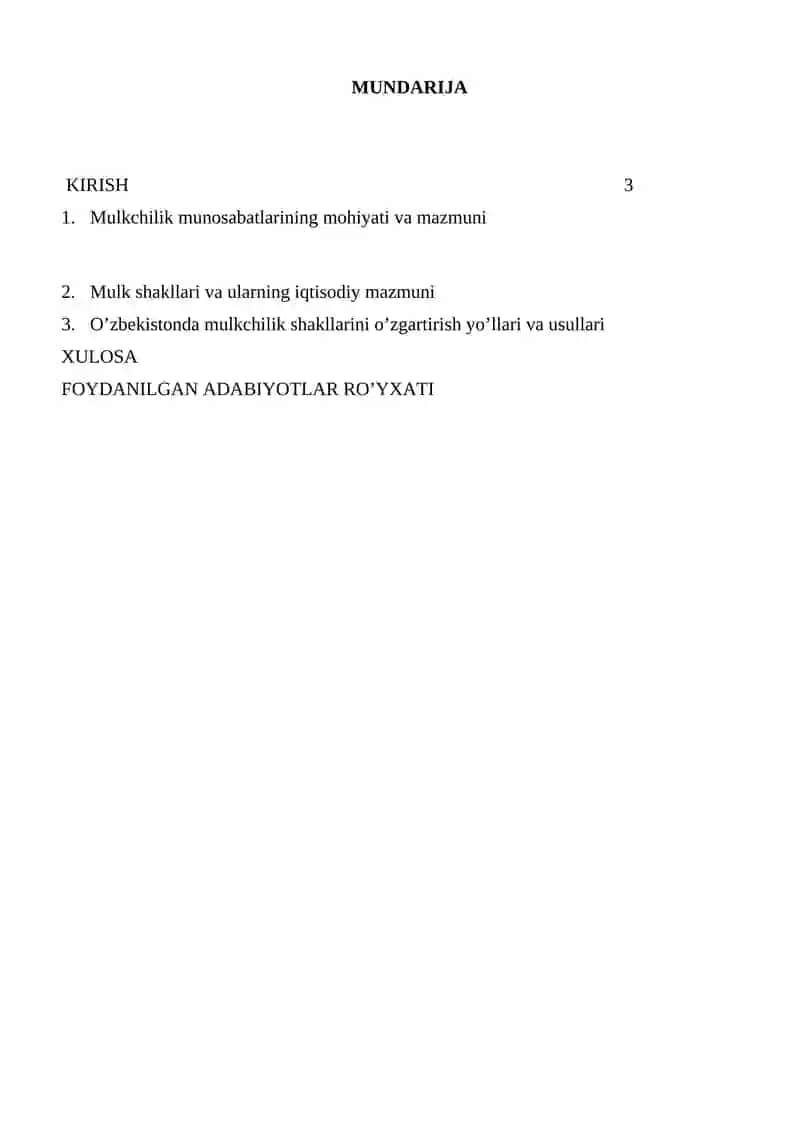 MULKCHILIK SHAKLLARINI O`ZGARTIRISH YO`LLARI VA USULLARI 4