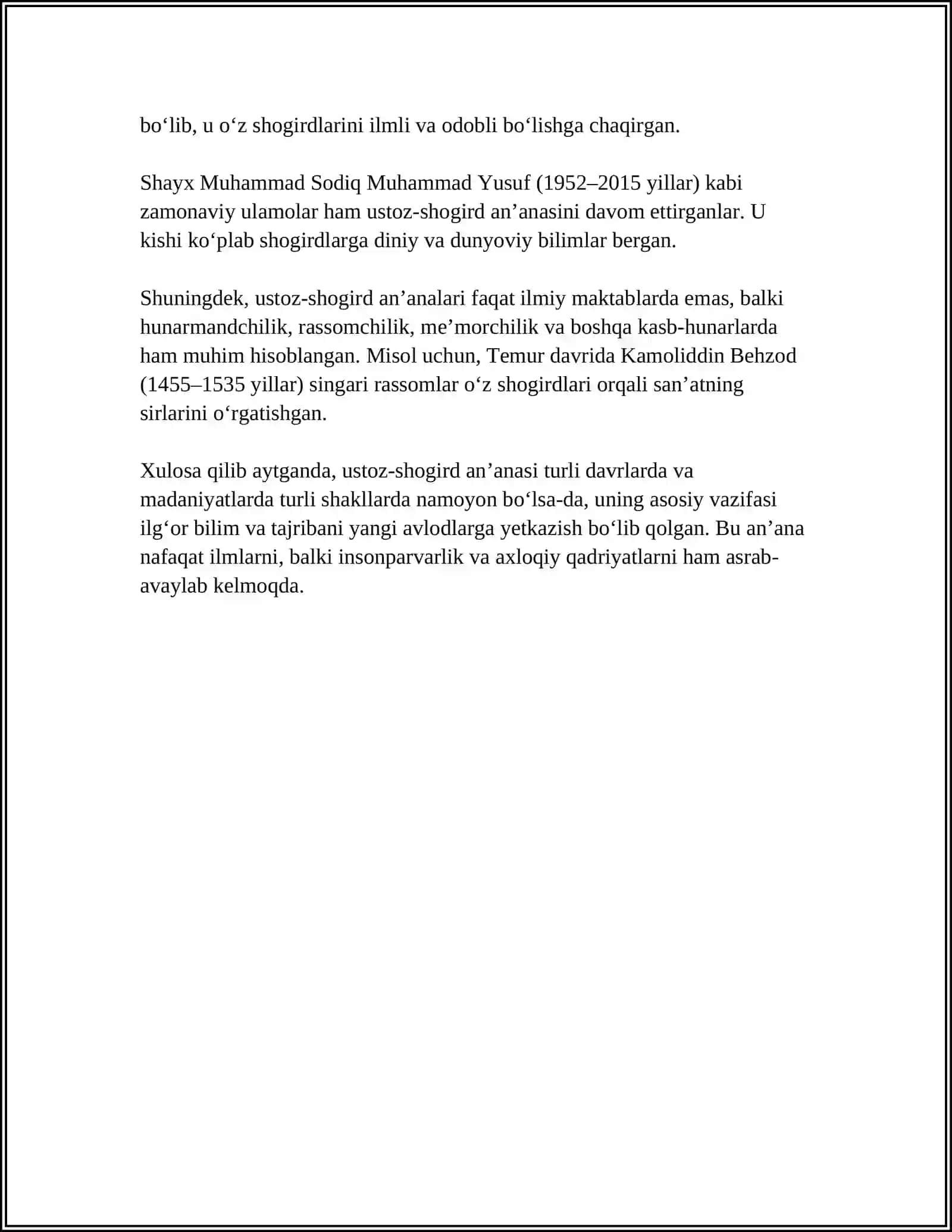 TAVSIFIY TALIMOTDA USTOZ VA SHOGIRD ANANALARI 4
