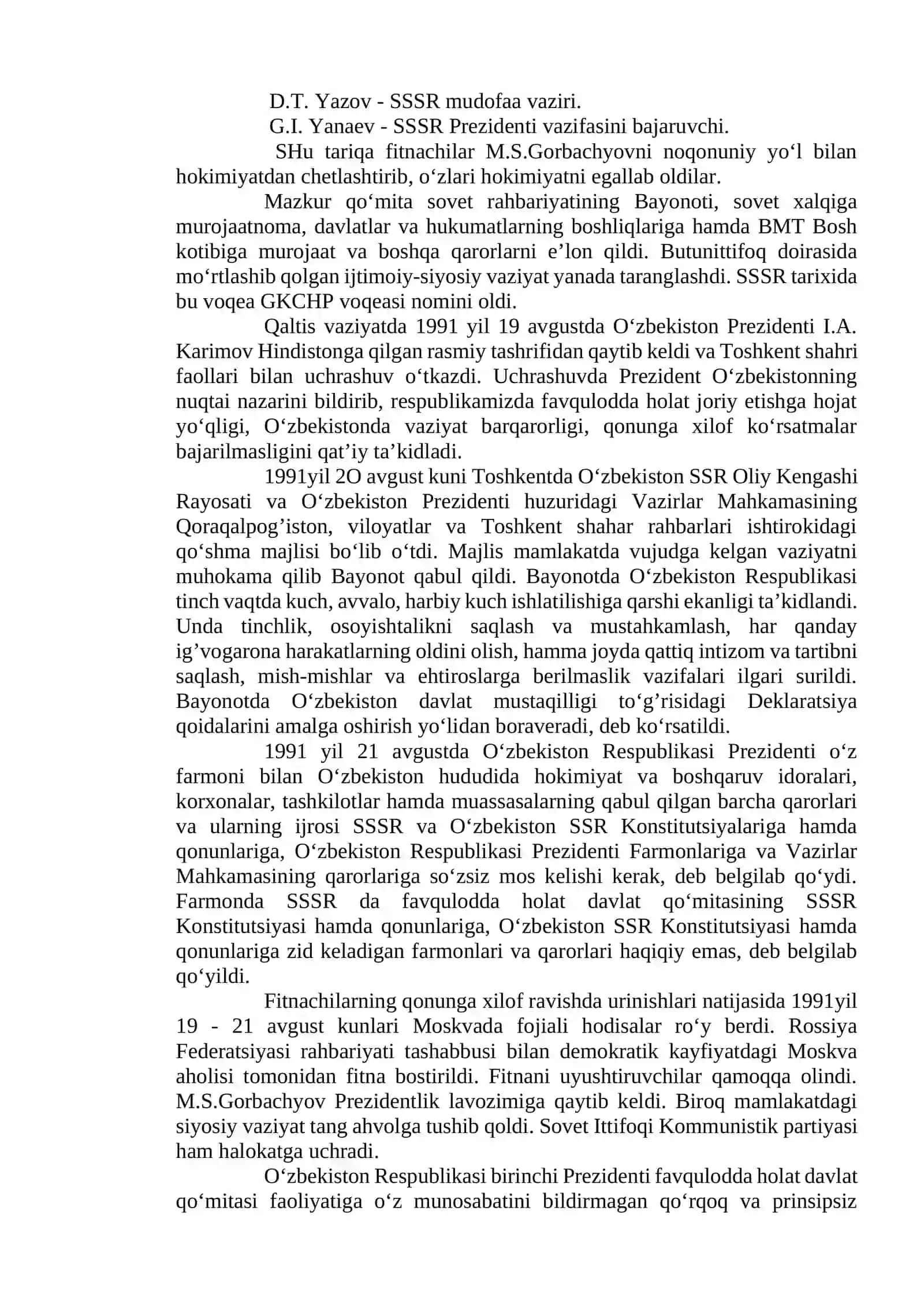 MUSTAQIL O‘ZBEKISTON RESPUBLIKASI TASHKIL TOPISHINING TARIXIY AHAMIYATI 4