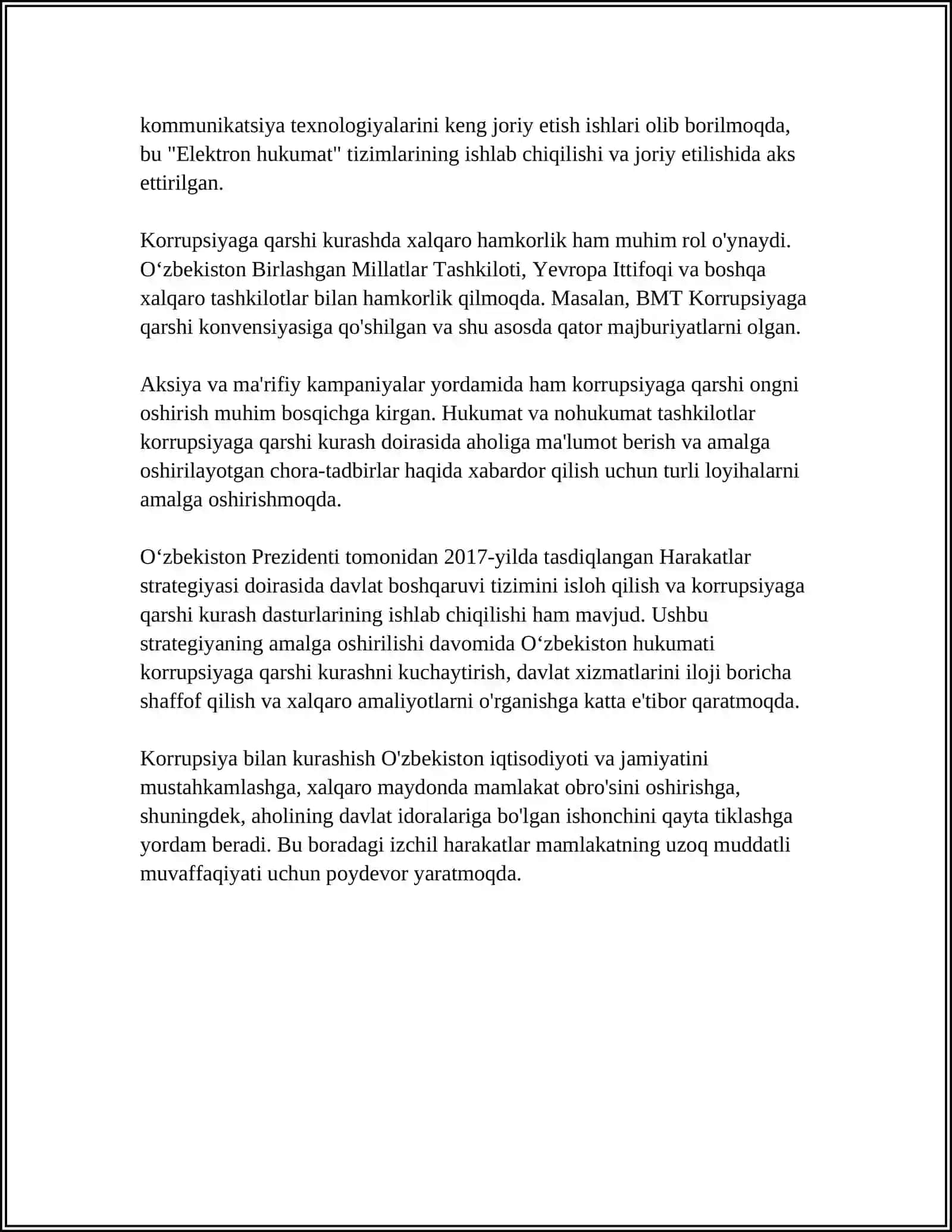 O‘ZBEKISTONDA KORRUPSIYAGA QARSHI QARSHI KURASH 4