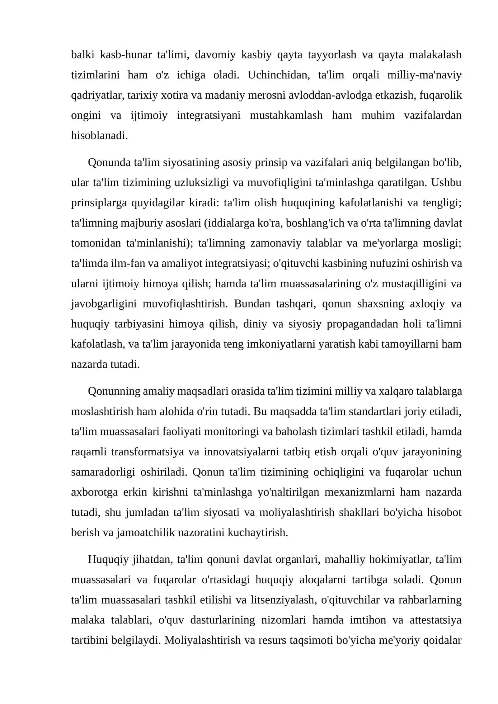 O'zbekiston Respublikasining Ta'lim to'g'risidagi qonuni 4