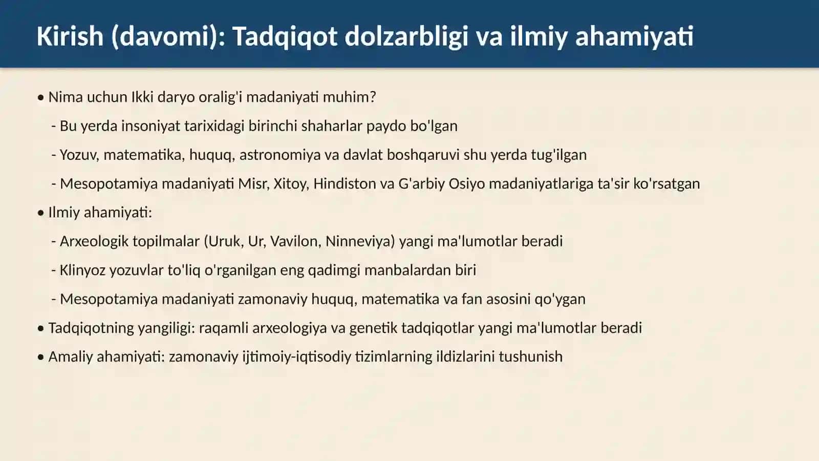 Ikki daryo oraligʻi madaniyati(Mesopotamiya) 4