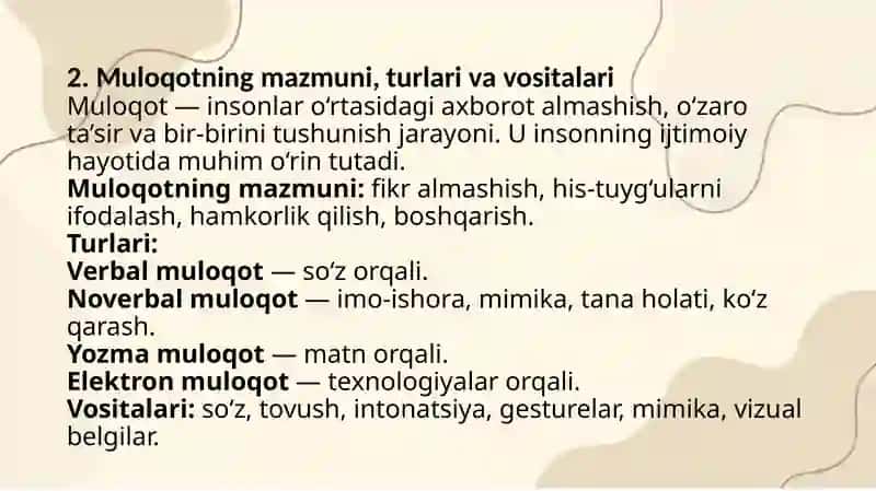 Nutq va muloqotning psixologi jihati.Shaxs psixologiyasi. 4