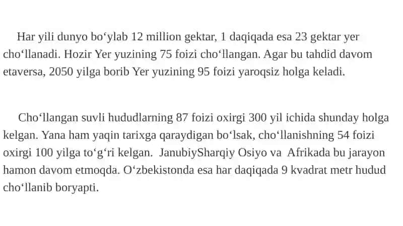 Cho'llanish jarayoni va unga qarshikurash chora - tadbirlari 4