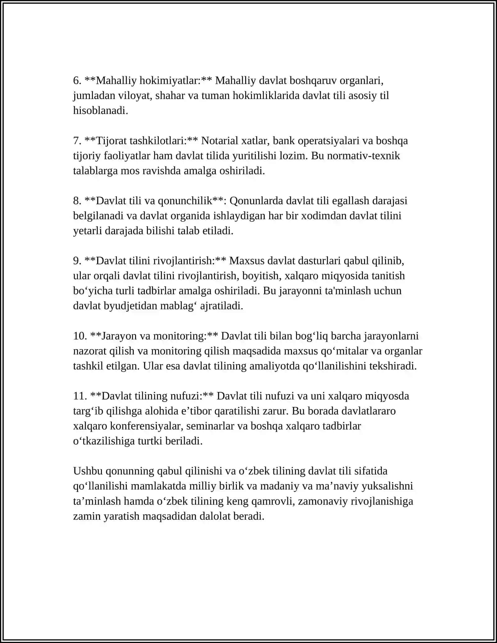 "DAVLAT TILI HAQIDA"GI QONUN VA UNING IJROSI: MUAMMO VA YECHIMLAR 4