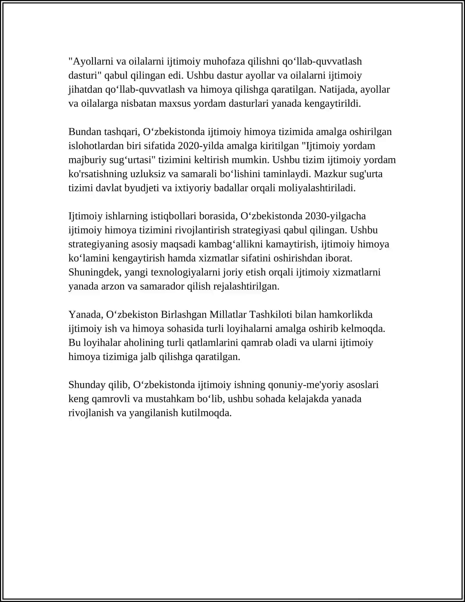O'ZBEKISTONDA IJTIMOIY ISHNING ISTIQBOLLARI 4