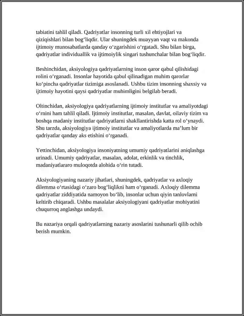 Qadriyatlar Falsafasi Aksiologiya 4