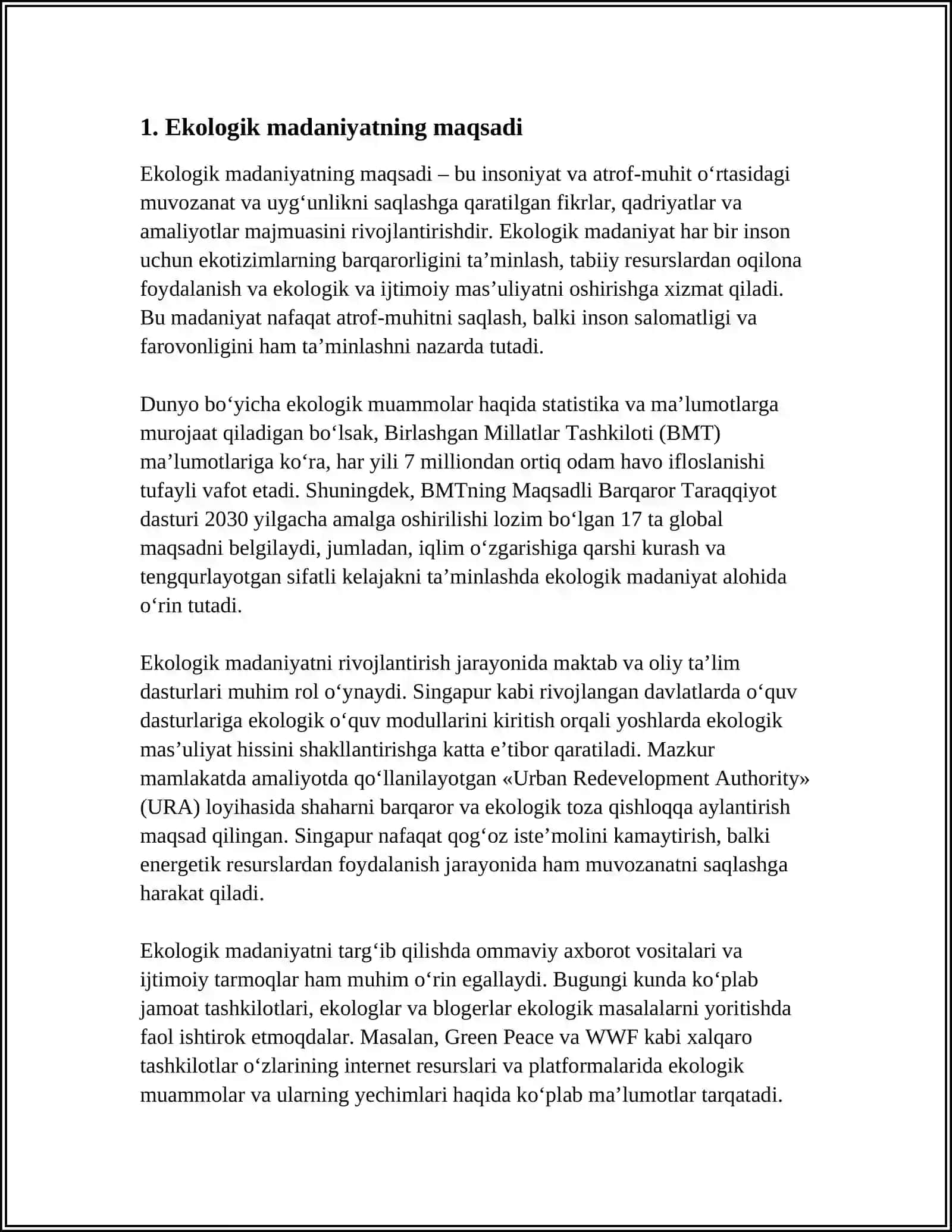 EKOLOGIK MADANIYAT FANINING OBEKTI PEREDMETI VA FUNKSIYALARI 4