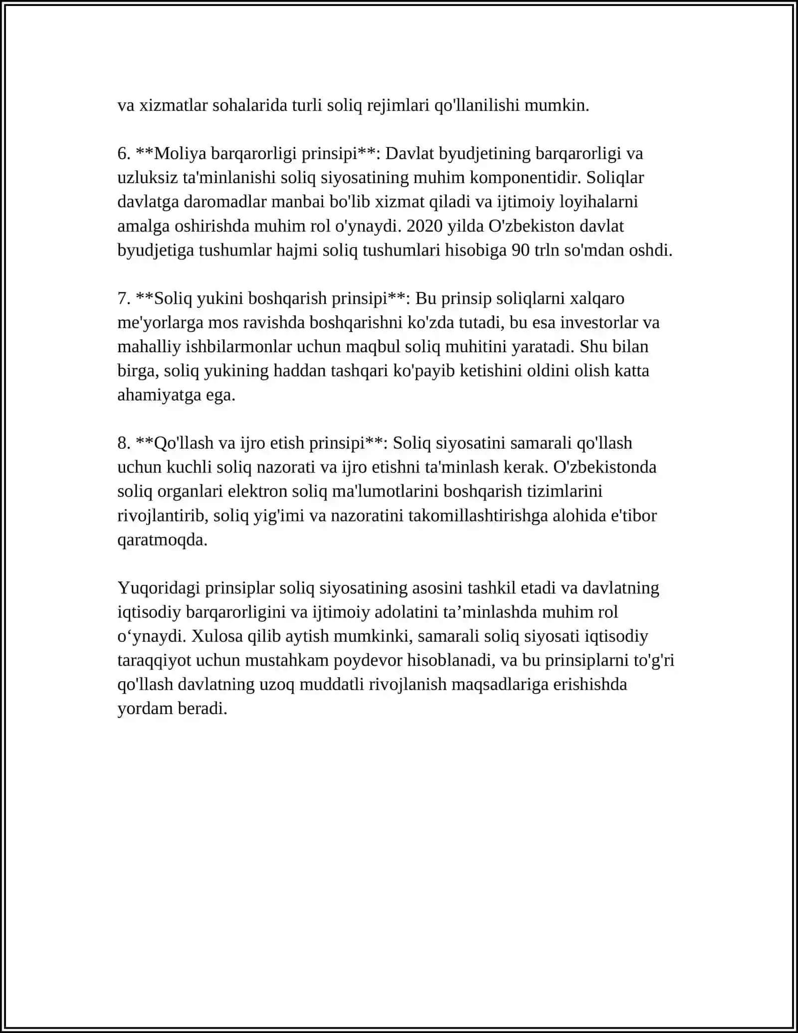 SOLIQ SIYOSATI VA UNING IQTISODIY BARQARORLIKDAGI O'RNI 4