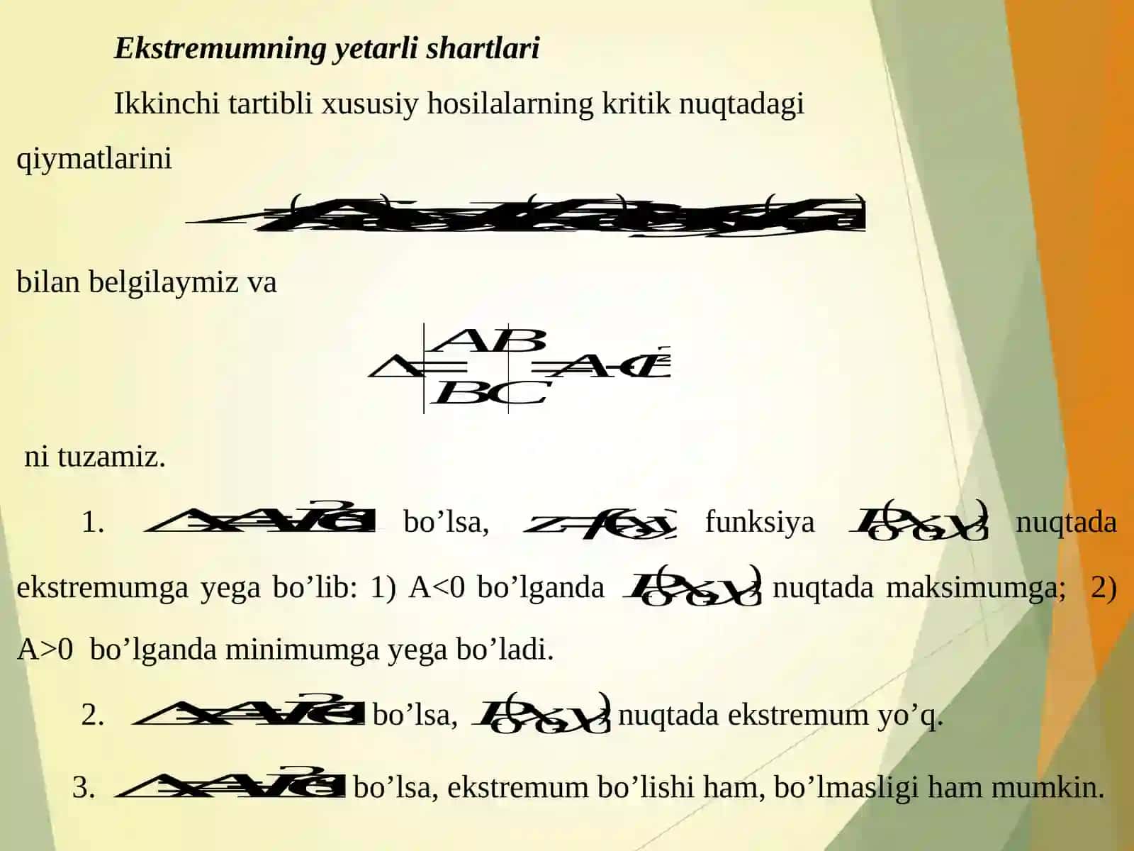 KО‘P О‘ZGARUVCHILI FUNKSIYA EKSTREMUMI 4