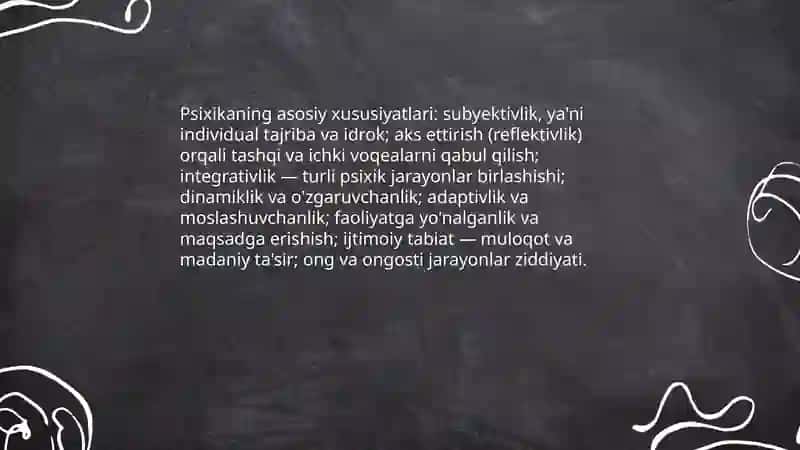 Psixika haqida umumiy tushuncha 4
