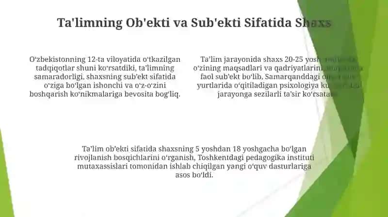 Ta'limning Ob'ekti va Sub'ekti Sifatida Shaxs 4