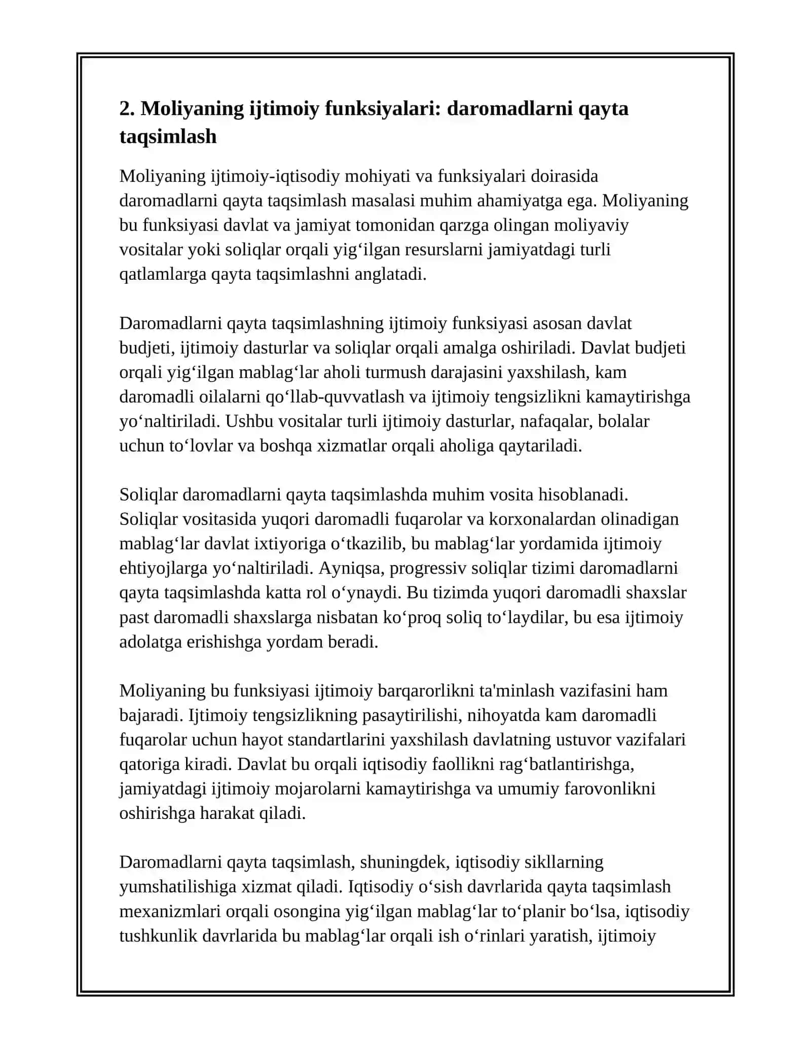 Moliyaning ijtimoiy-iqtisodiy mohiyati va funksiyalari 4