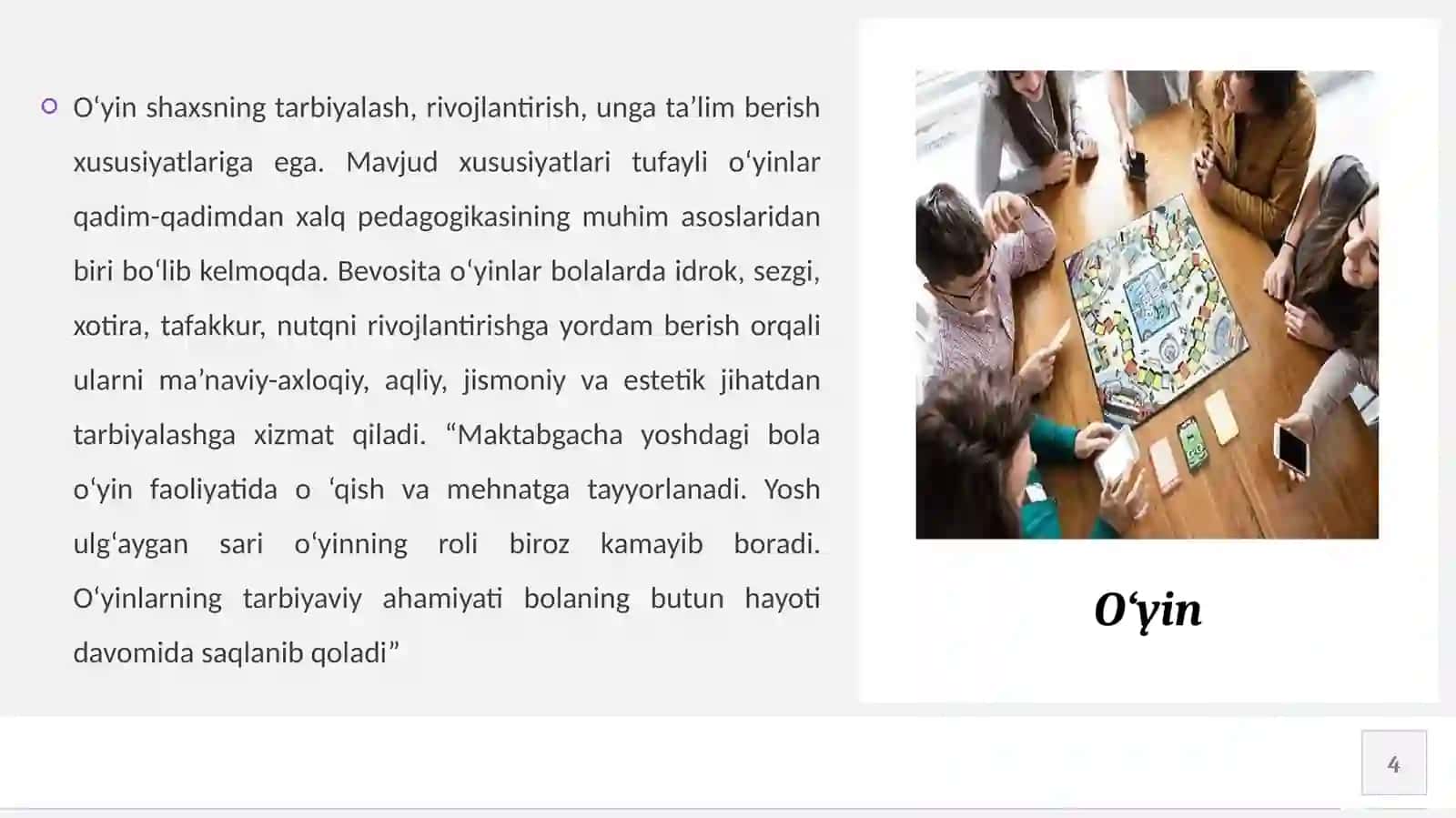 DIDAKTIK O ‘YINLI TEXNOLOGIYALAR 4