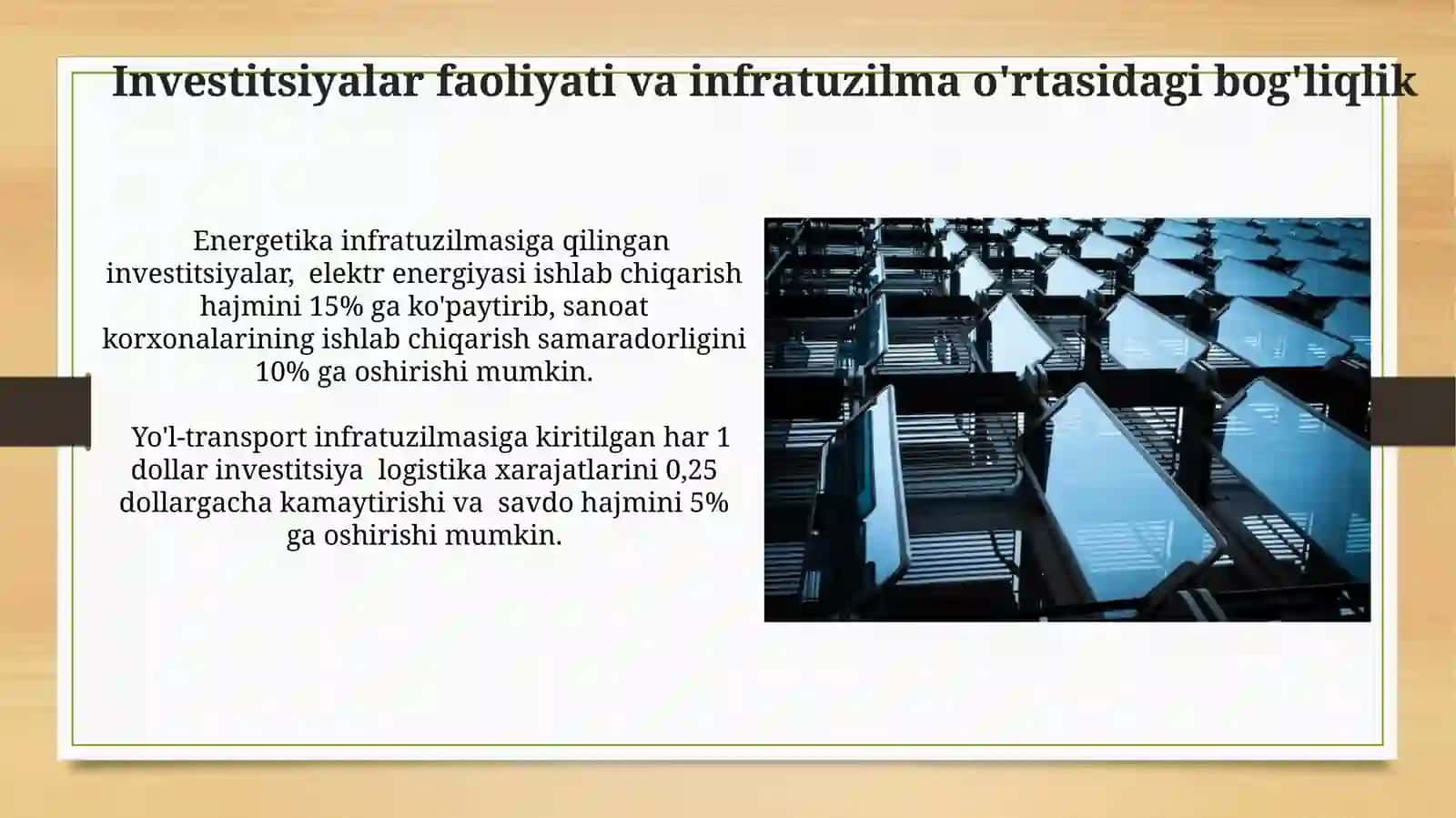 Investitsiya faoliyati va infratuzilmasi 4