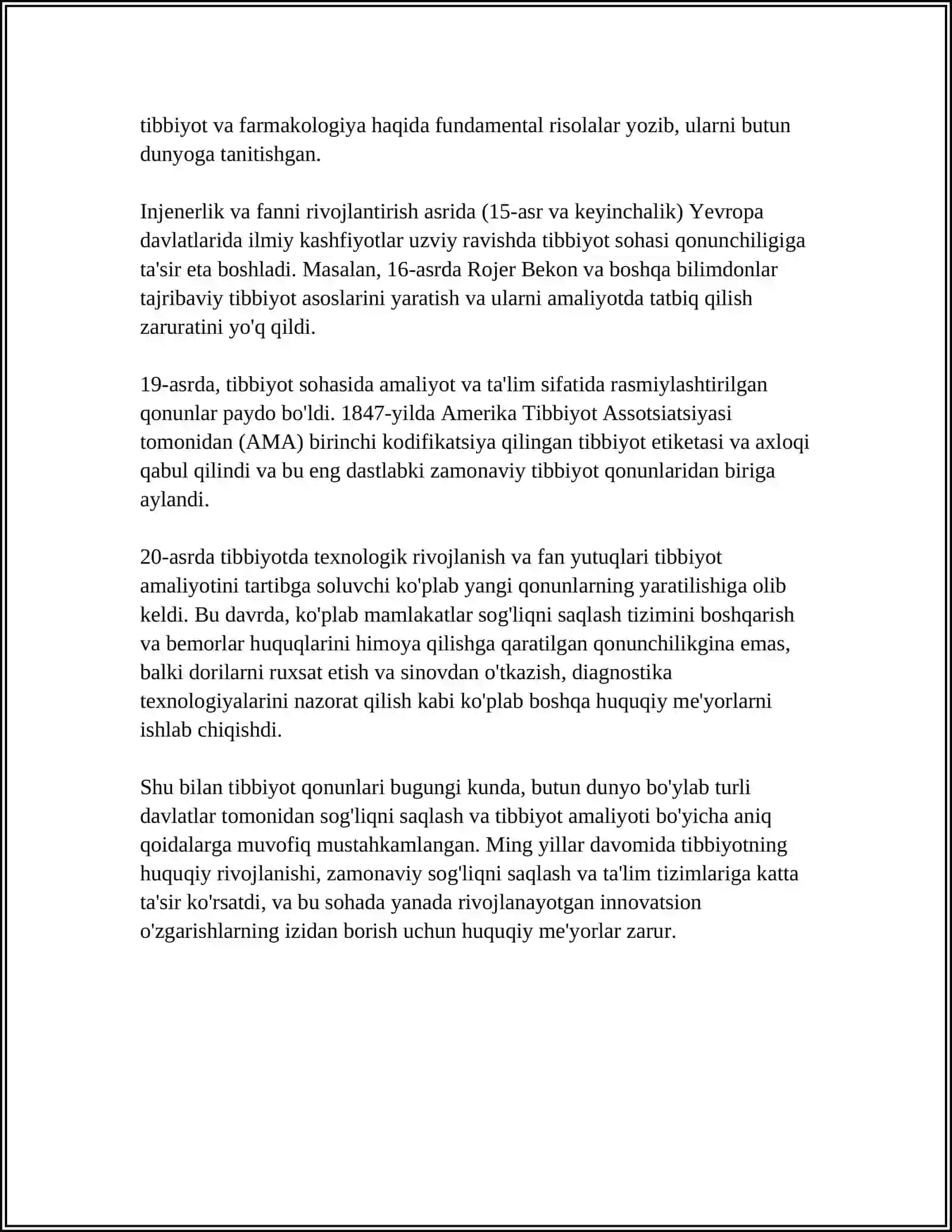 Mavzu: TIB QONUNLARI REFERAT 15VAROQ 4