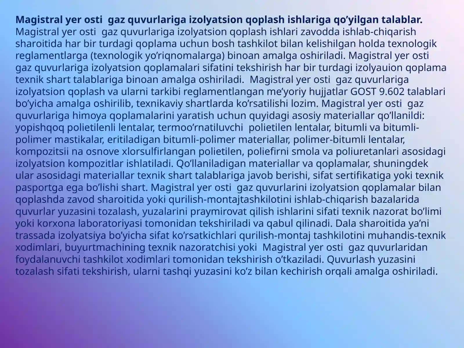 Qoplamalarning sifatini tekshirish, Bajarilgan ishlar sifatini tekshirib ko’rish 4