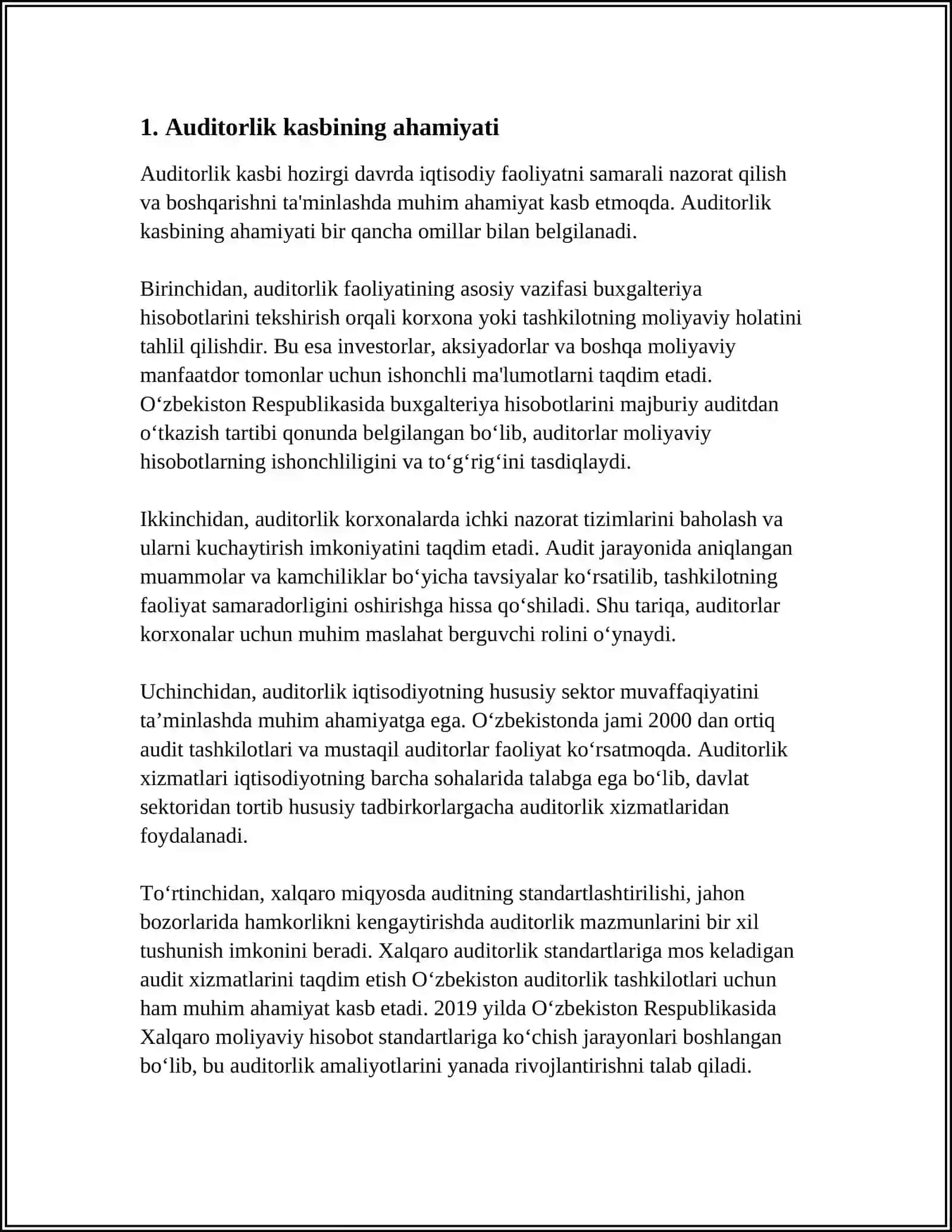 O'ZBEKISTON AUDITORLARINING KASBIY ETIKA KODEKSI 4