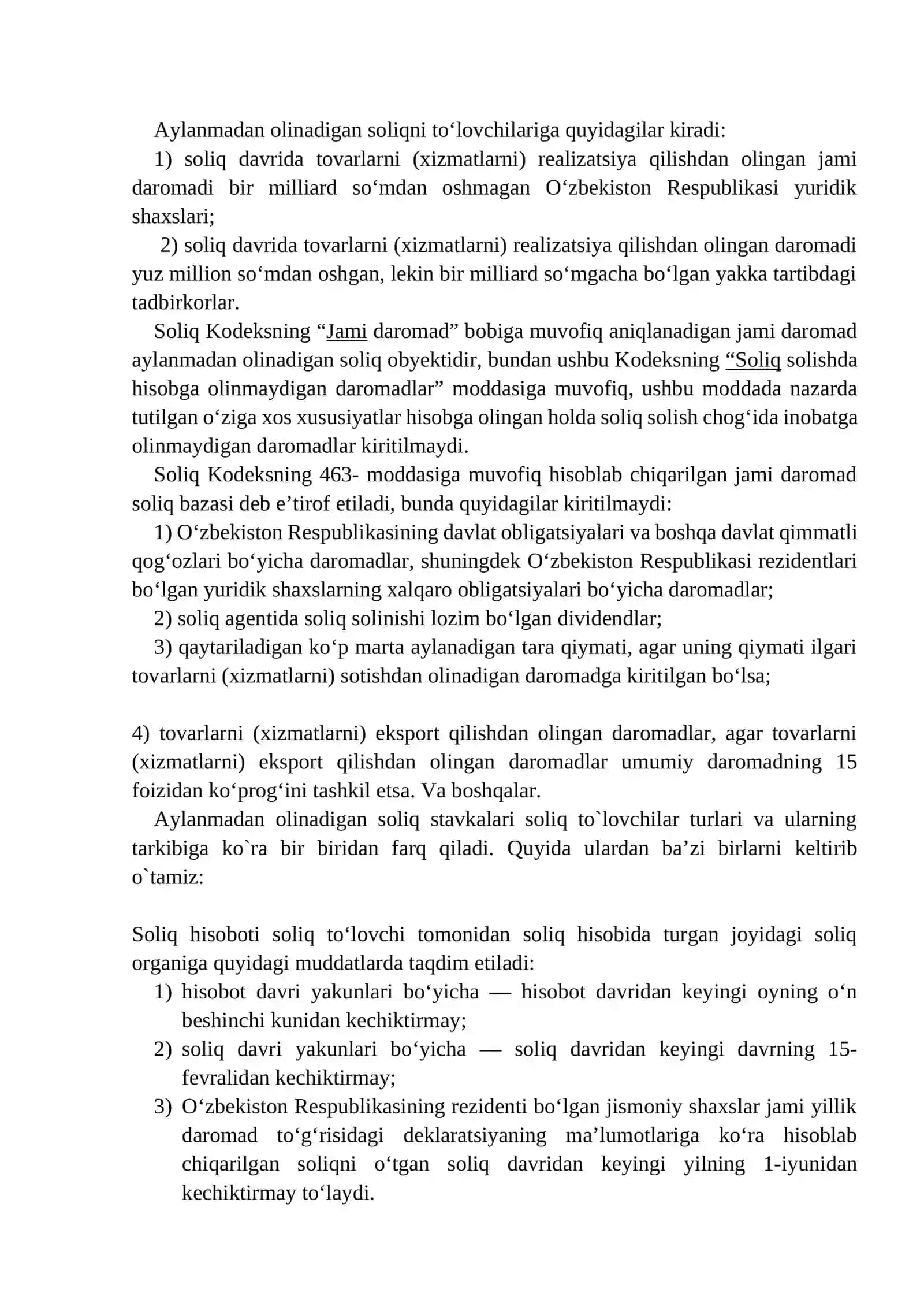 Aylanmadan olinadigan soliqni qo’llashning o’ziga xos xususiyatlari 4