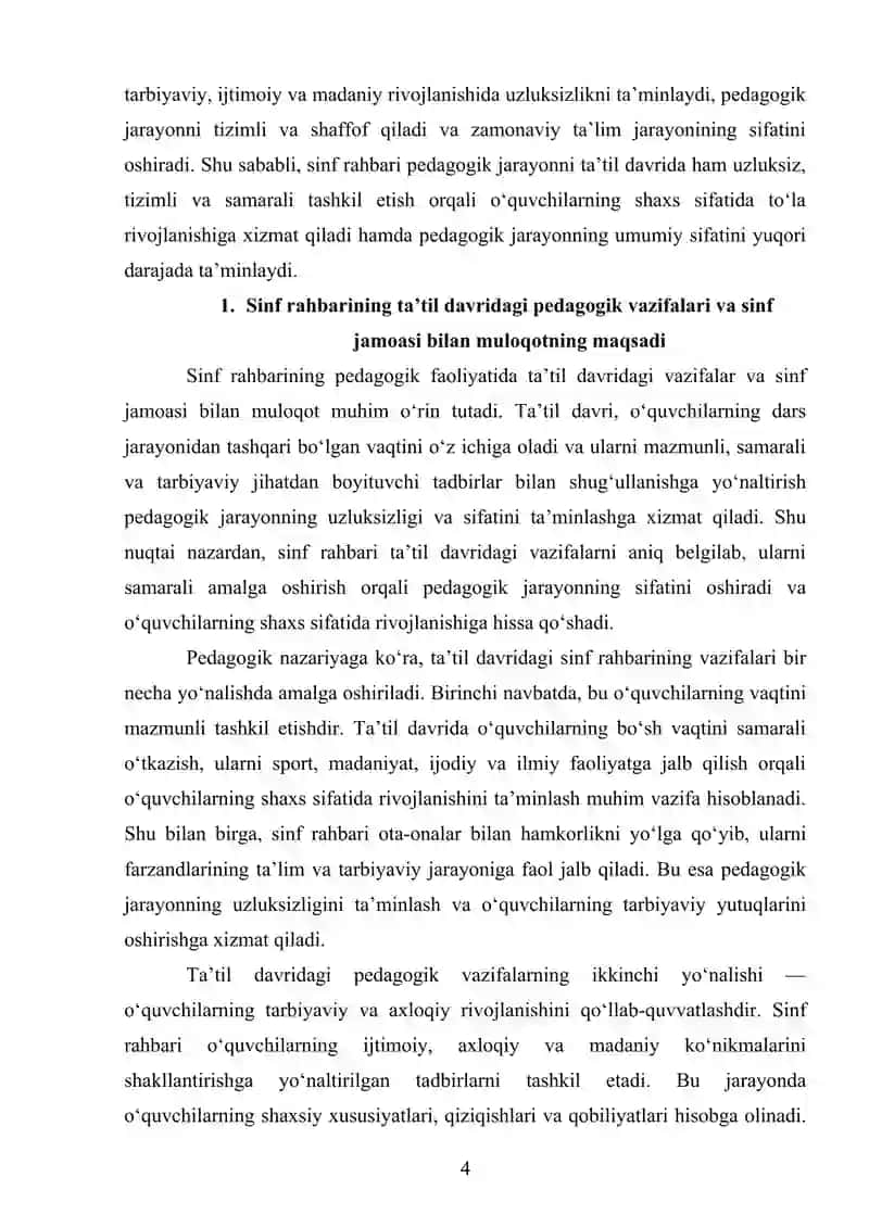 SINF RAHBARINING SINF JAMOASI BILAN TA’TIL DAVRIDAGI MULOQOTI 4