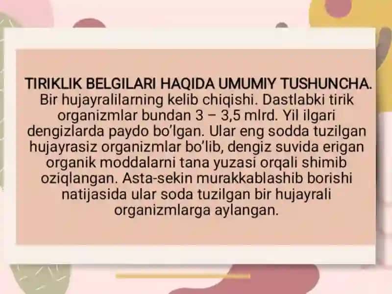 Hujayra. O’simliklar olami va sistematikasi 4