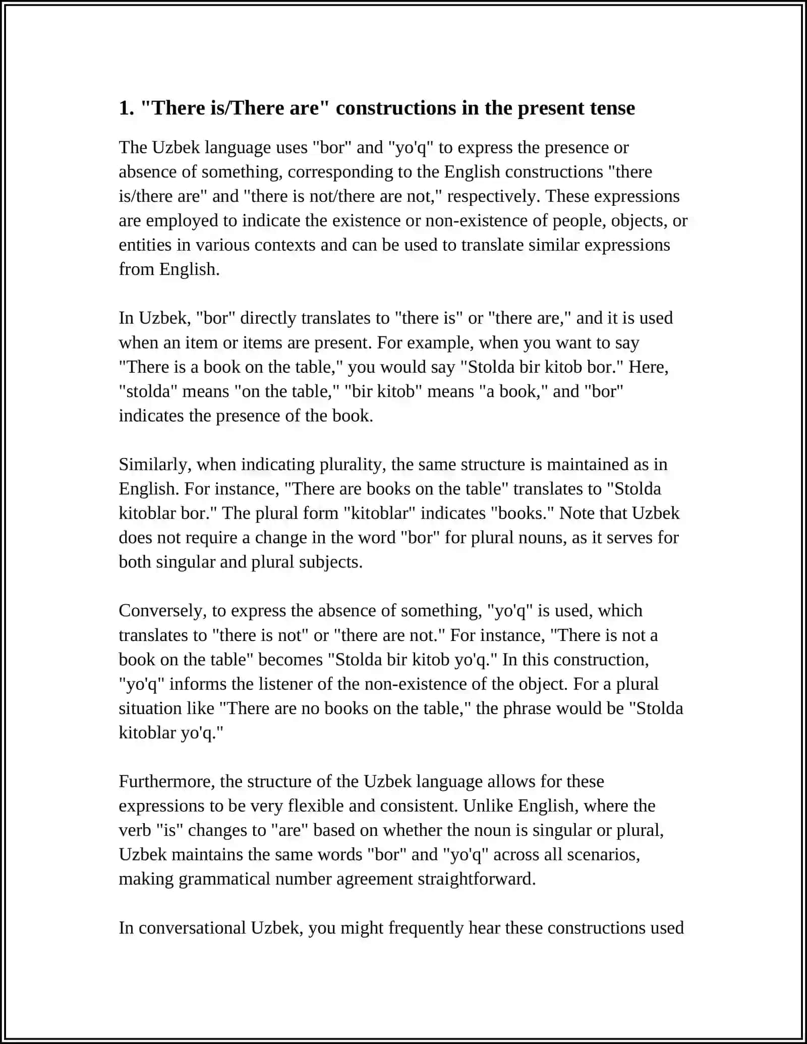 TSAU. GRAMMAR. "THERE IS/THERE ARE" CONSTRUCTIONS PRESENT, PAST FORMS. WORKING ON EXERCISES 4