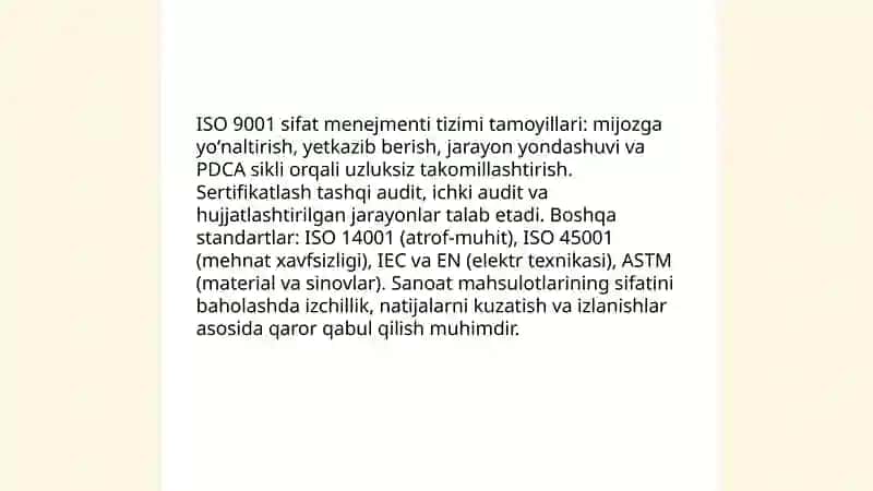 Sanoat mahsulotlarining sifatini baholash 4