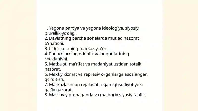 Totalitar-avtoritar mafkuralar mohiyati va vujudga kelish sabablari 4